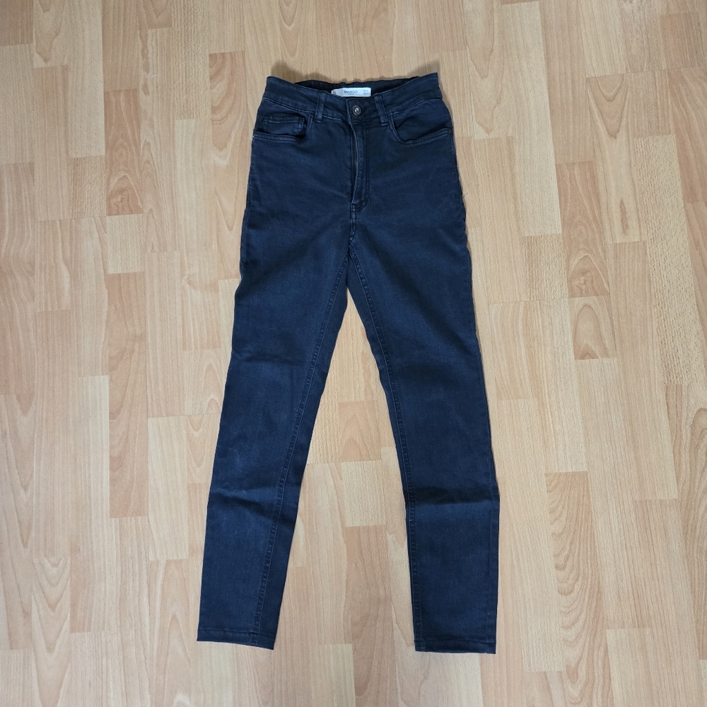 Mango MNG high rise grey gray skinny jeans size 4